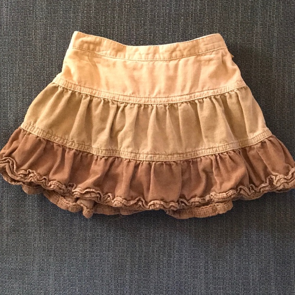 3 for $10 Brown corduroy skirt with ruffles